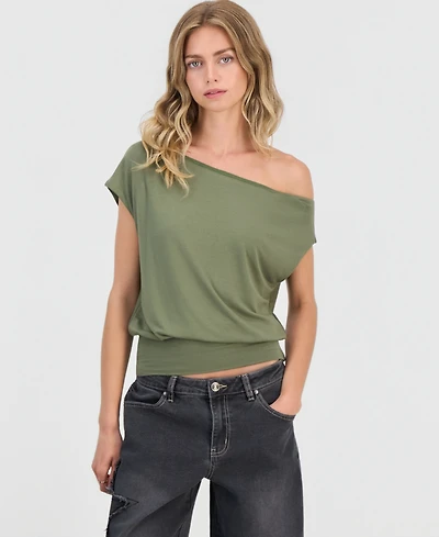 Madden Girl Juniors' Off-The-Shoulder Dolman-Sleeve Top