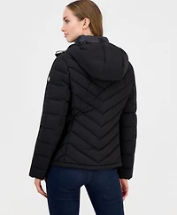 Michael Kors Women's Hooded Bibbed Packable Puffer Coat