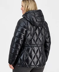 Michael Kors Plus Hooded Packable Puffer Coat