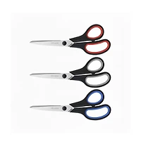 OfficeOne 3-Pack Heavy Duty Scissors 8" – Ultra Sharp Multipurpose Scissors with Comfort Grip Handles for Office, School, Home, Crafts and Sewing