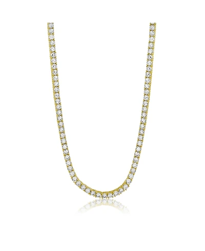 Simona Elegant Round Brilliant Cubic Zirconia Tennis Necklace.