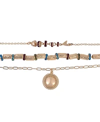 Rachel Rachel Roy Tone Multi Row Pendant Necklace Brass