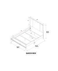 Kings Brand Furniture Linden Oak Upholstered Panel Bed