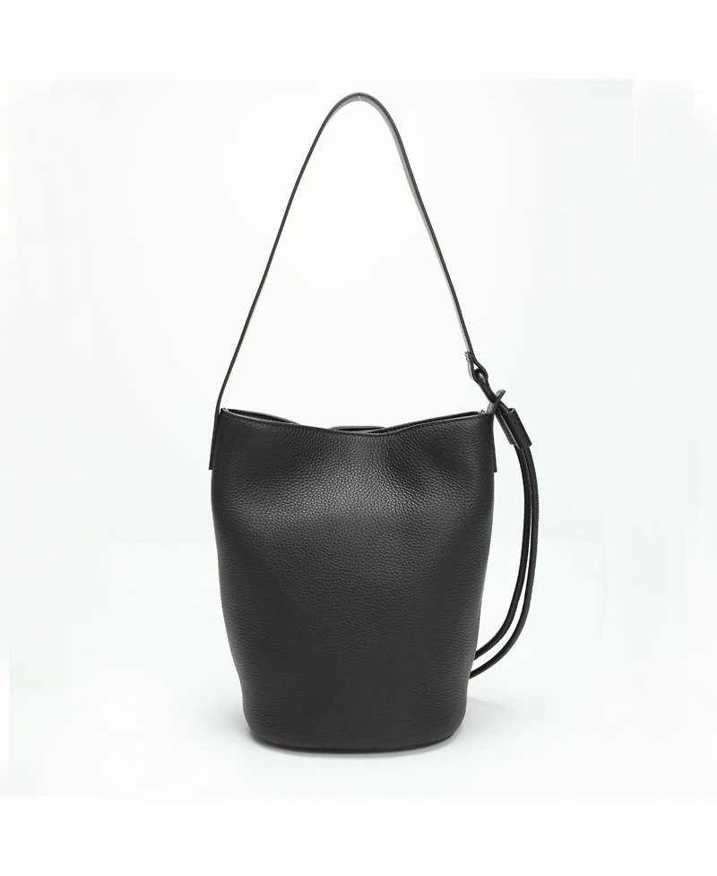 Susu Solene Leather Bucket Bag Minimalist Shoulder Crossbody Purse