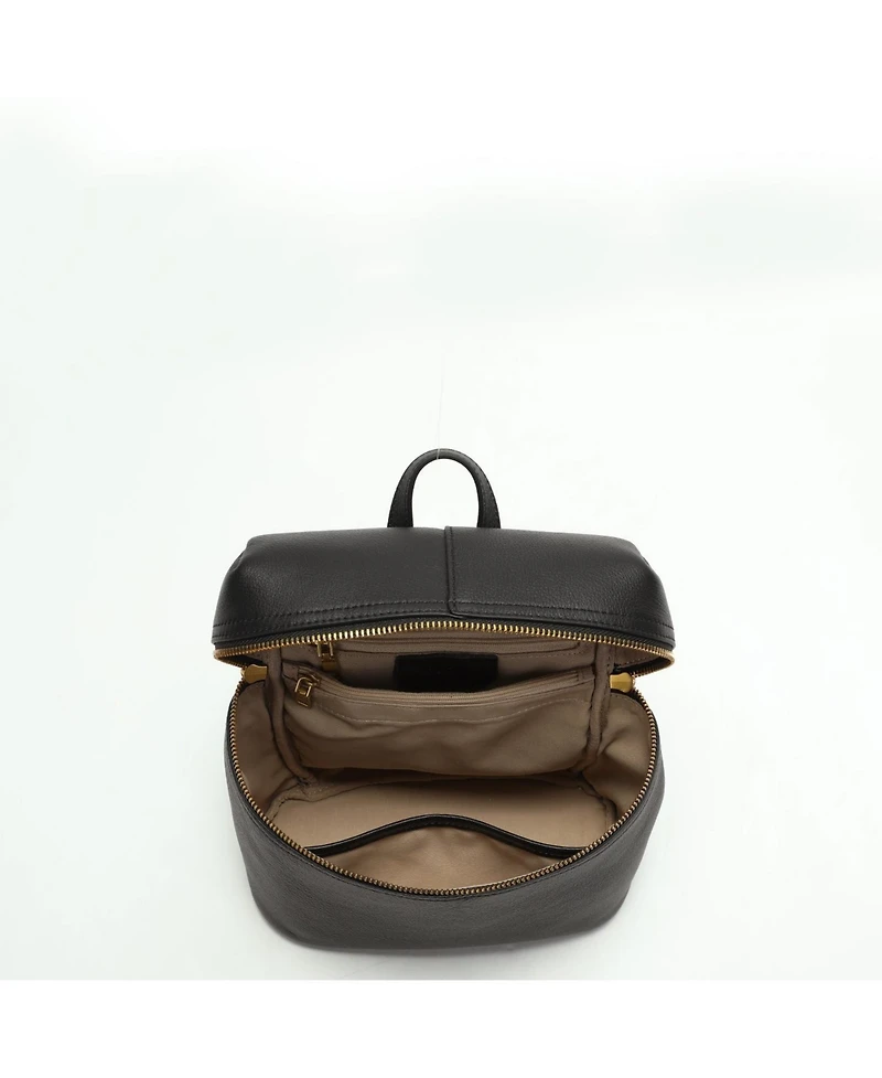Susu Sutton Small Pebbled Leather Backpack Purse Top Handle Zipper Closure Travel Casual Bag for Women