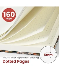 Gnuadz Pretty Lined Journal Hardcover Leather A5 College Ruled Notebook Pastel Garden