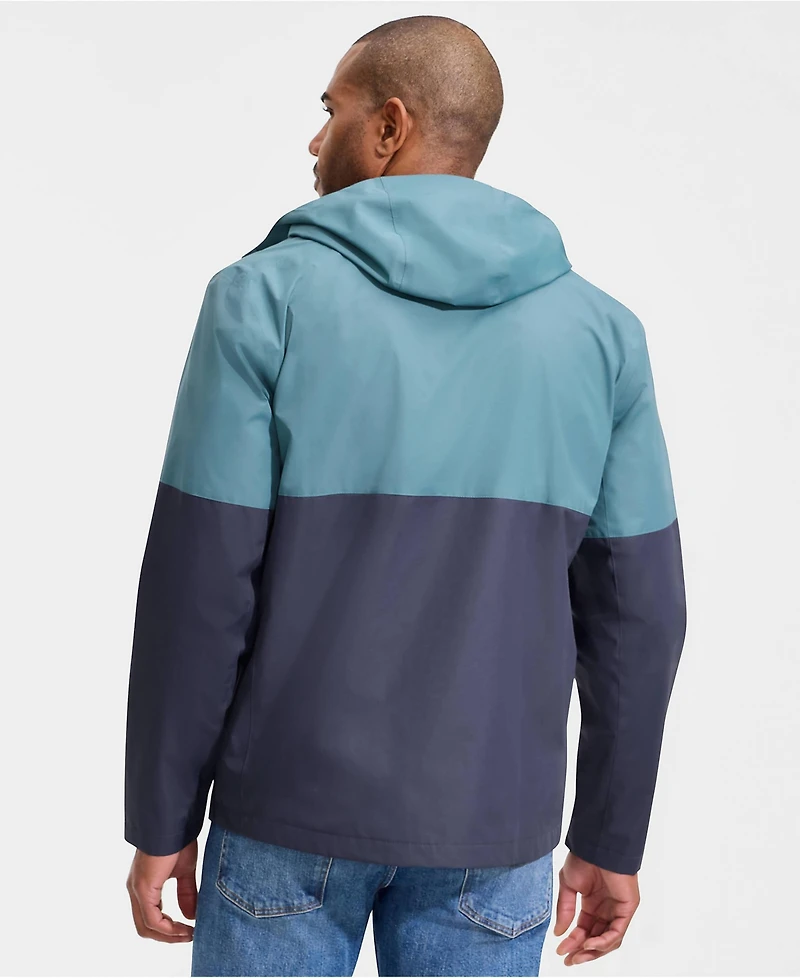 Lands' End Men's Waterproof Colorblock Raincoat
