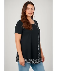 Avenue Women's Short Sleeve Layered Tunic