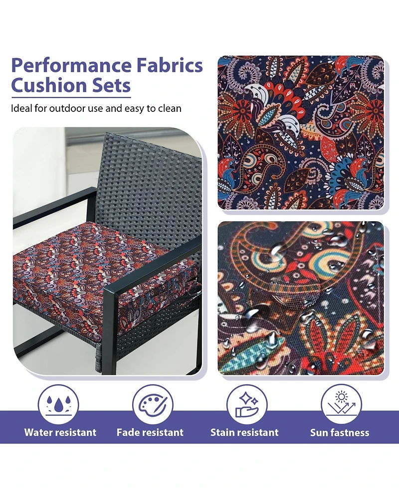 Gnuadz Outdoor Chair Cushions Waterproof Patio Seat Pads With Handle Ties Floral