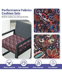 Gnuadz Outdoor Chair Cushions Waterproof Patio Seat Pads With Handle Ties Floral
