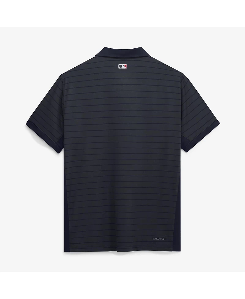 Nike Men's Navy Cleveland Guardians Authentic Collection Striped Victory Dri-fit Polo Shirt