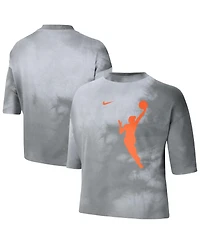 Nike Women's Gray Wnba Team 13 Shadow-Dye Boxy Cropped T-Shirt