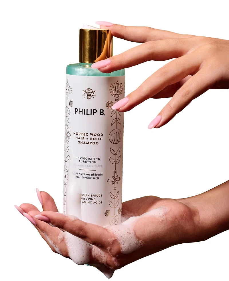 Philip B Nordic Wood Hair + Body Shampoo, 11.8 oz.