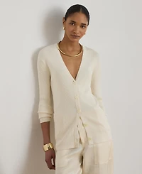Lauren Ralph Women's Slim-Fit Long-Sleeve Cardigan Sweater