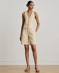 Lauren Ralph Women's High-Rise Pleated Bermuda Shorts
