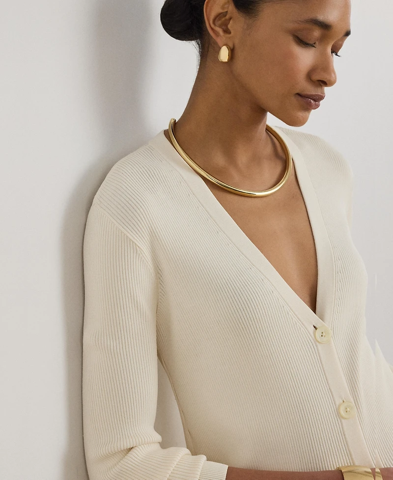 Lauren Ralph Women's Slim-Fit Long-Sleeve Cardigan Sweater