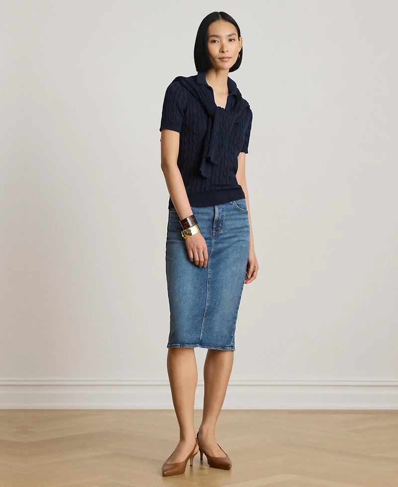 Lauren Ralph Women's Denim Pencil Skirt