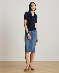 Lauren Ralph Women's Denim Pencil Skirt