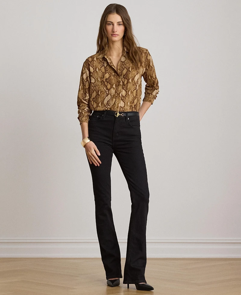 Lauren Ralph Women's Buttoned Placket Long-Sleeve Shirt