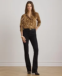Lauren Ralph Women's Buttoned Placket Long-Sleeve Shirt