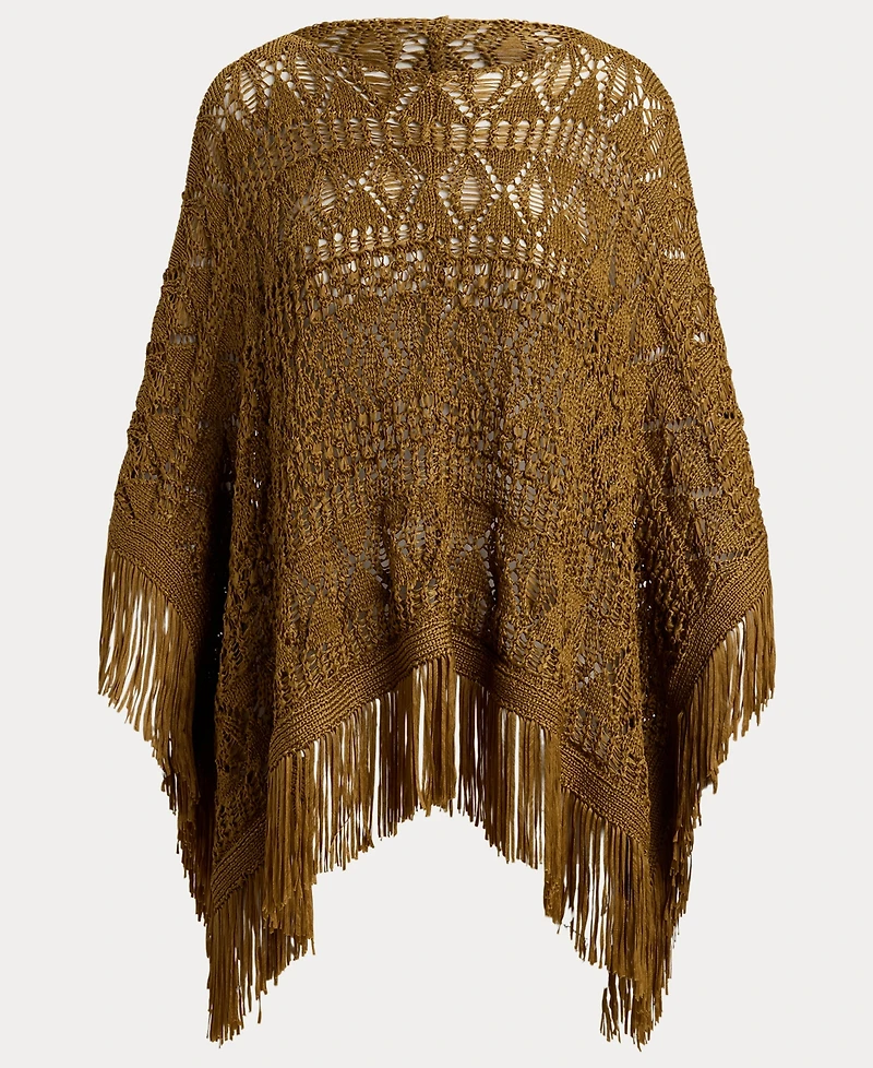 Lauren Ralph Lauren Women's Fringe-Trim Oversized Boat Neck Poncho