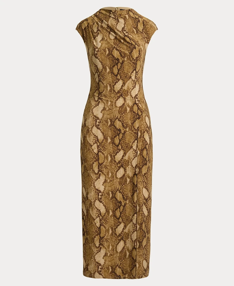 Lauren Ralph Women's Boat Neck Cap-Sleeve Midi Dress