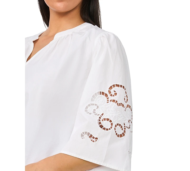 Vince Camuto Plus 3/4-Length-Sleeves V-Neck Blouse