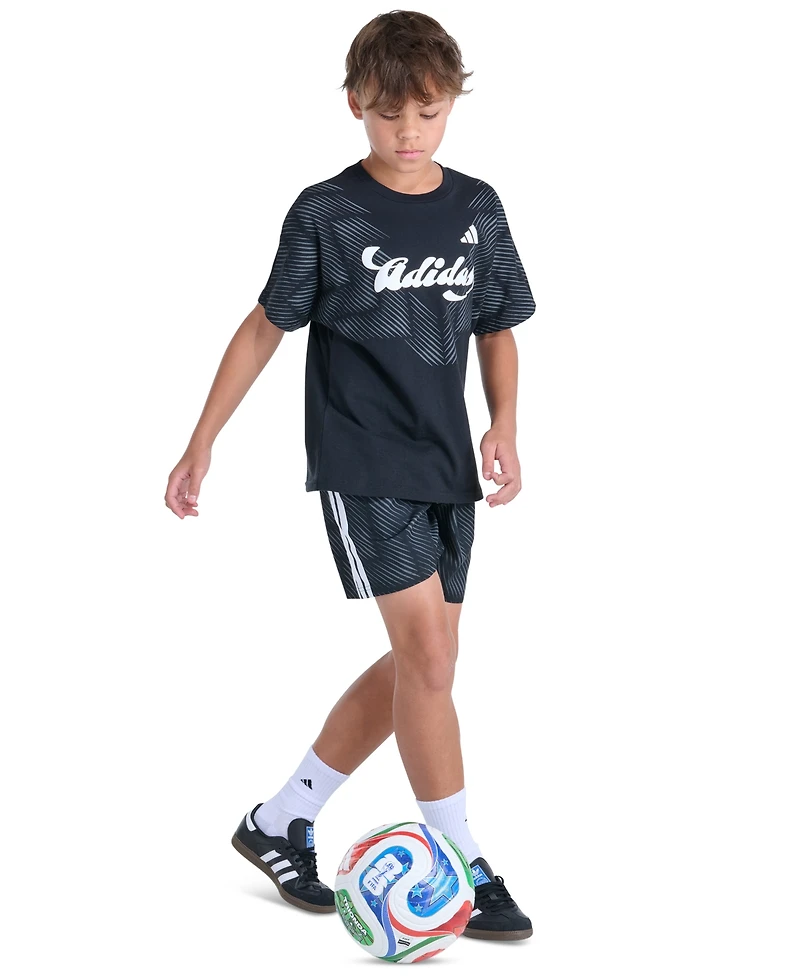 adidas Boys' 8-20 Elastic Waistband World Soccer Shorts