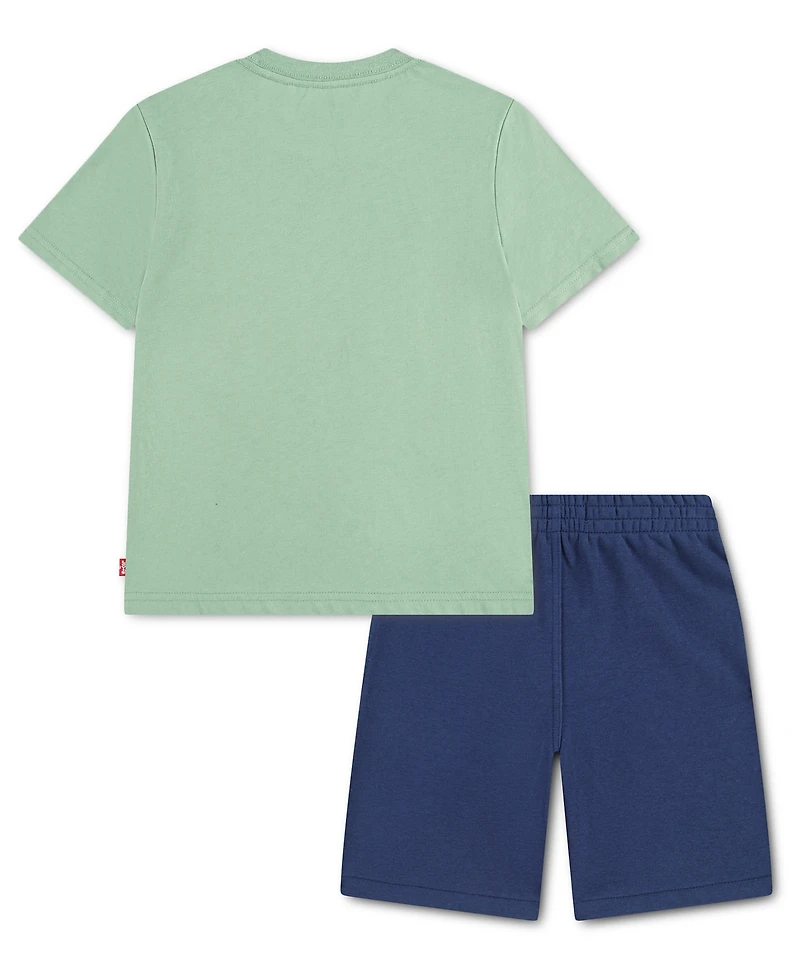 Levi's Toddler Boys' 2T-4T Hot Dog Truck T-Shirt and Shorts, 2-Piece Set