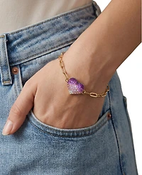 Le Vian Strawberry Ombre Sapphire Heart (1-3/8 ct. t.w.) & Vanilla Sapphire Bracelet in 14k Honey Gold