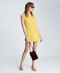 Kenneth Cole Women's Sleeveless Crewneck Suit Mini Dress