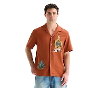 Lucky Brand Men's Embroidered Tequila Time Short-Sleeve Shirt