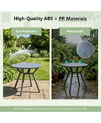 Gymax 2 pieces Outdoor Side Table 20'' Round Storage Weather-Resistant End