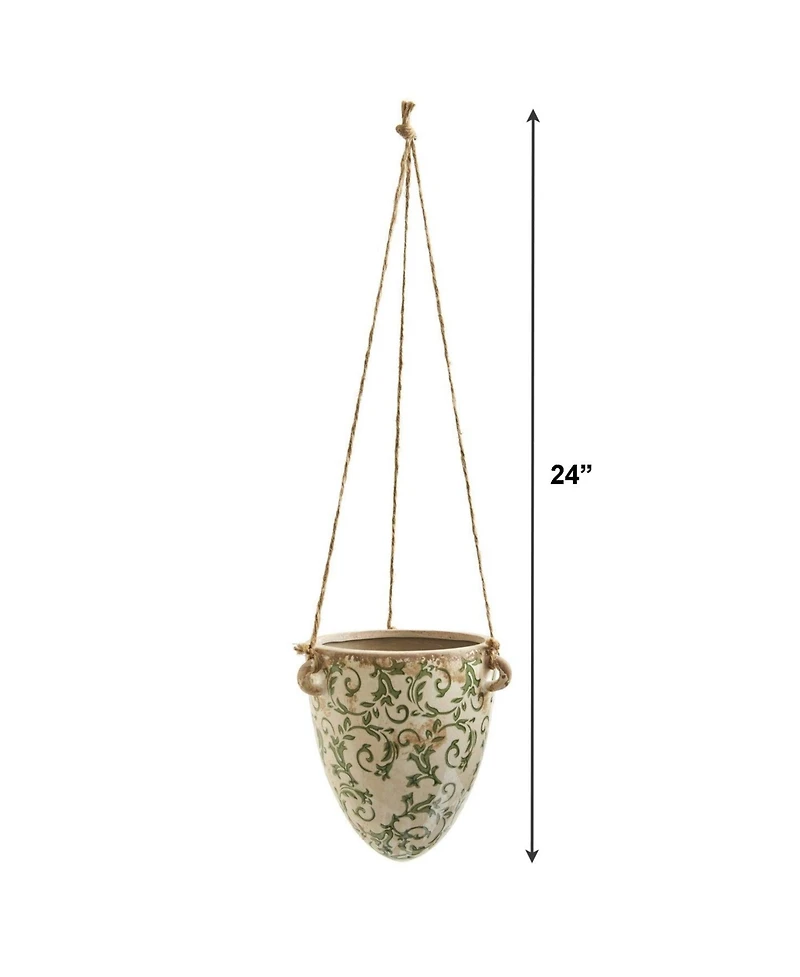 Slickblue 2' Tuscan Hanging Ceramic Scroll Planter