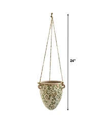 Slickblue 2' Tuscan Hanging Ceramic Scroll Planter