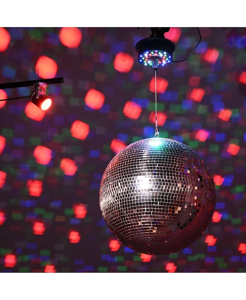 Yescom 16" Large Disco Ball with Motor and Light 6RPM Rotator And 3W Rgb Spotlight for 70s 80s Party Dj Bands Club Wedding Event Studio