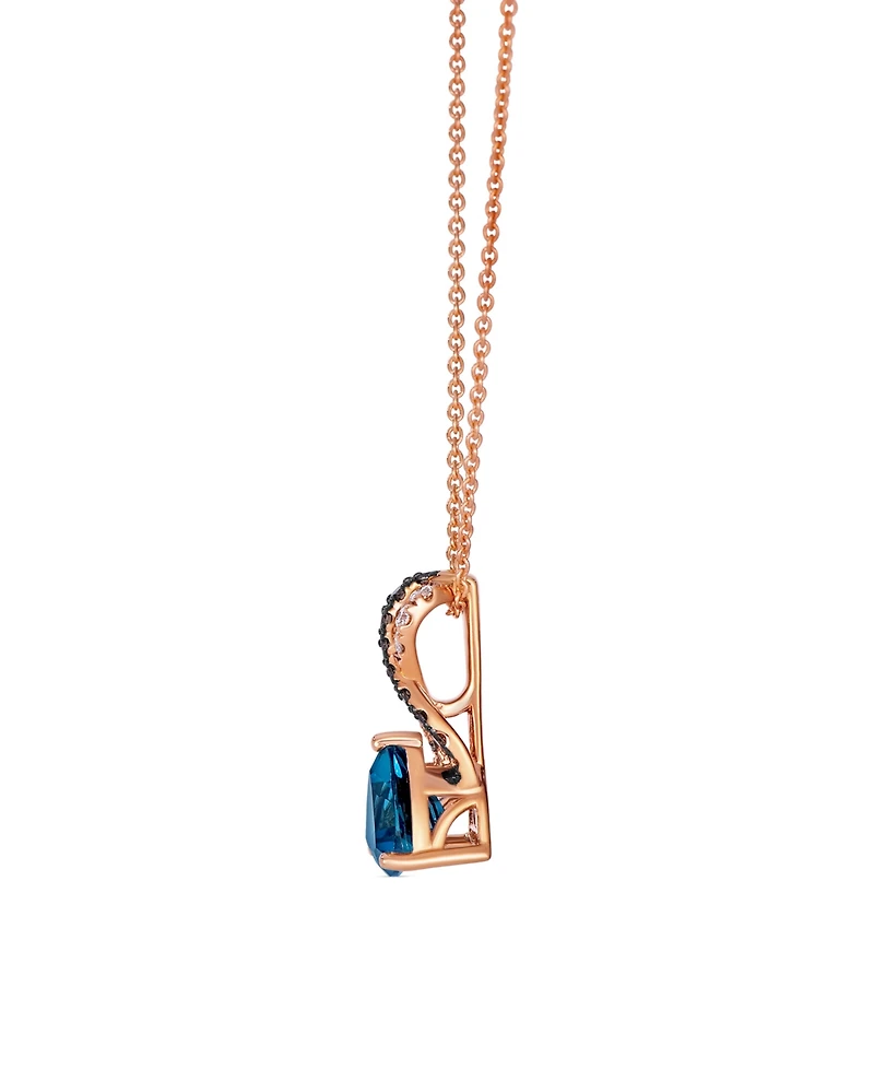 Le Vian London Blue Topaz (1 ct. t.w.), Chocolate Diamond (1/8 ct. t.w.) & Nude Diamond (1/20 ct. t.w.) Pendant Necklace in 14k Strawberry Gold