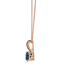 Le Vian London Blue Topaz (1 ct. t.w.), Chocolate Diamond (1/8 ct. t.w.) & Nude Diamond (1/20 ct. t.w.) Pendant Necklace in 14k Strawberry Gold