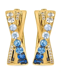 Le Vian Denim Ombre Sapphire (1 ct. t.w.), Vanilla Sapphire & Nude Diamond (1/10 ct. t.w.) Earrings in 14k Honey Gold