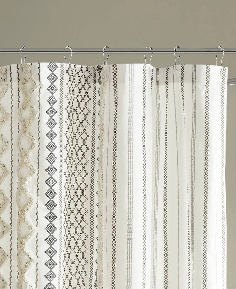 Ink+Ivy Imani Stripe Chenille Shower Curtain, 72" x 84"