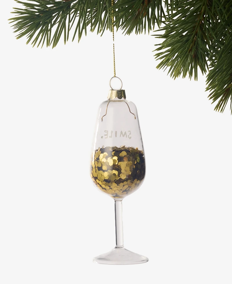 Holiday Lane Foodie Collection Sequin Wine Glass Ornament, Exclusively at Macy's