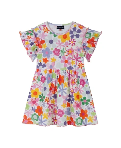 Andy & Evan Toddler Girls and Toddler/Child Printed Rib Dress