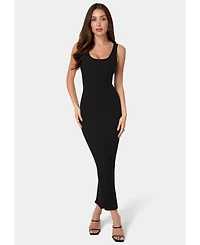 Bebe Women's Crochet U-Neck Maxi Dress
