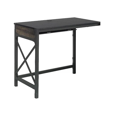 Sauder Foundry Road Desk Return, Carbon Oak finish