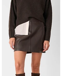 Whistles Women's Leather A Line Skirt