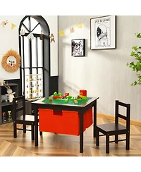 Slickblue Kids Activity Table and Chairs Set with Storage Block