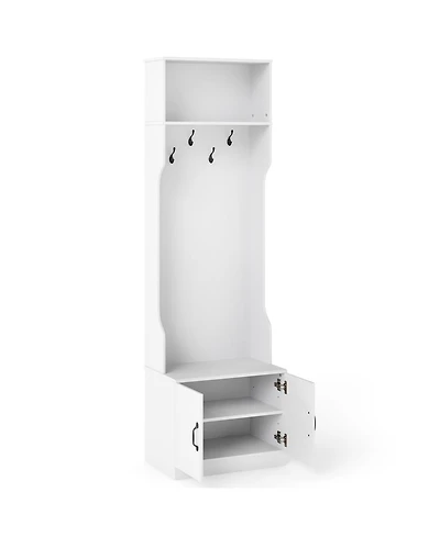 Slickblue Entryway Hall Tree 3-in-1 with Bench and Storage Organizer