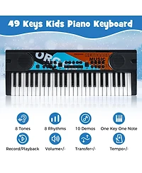 Slickblue 49 Keys Kids Piano Keyboard Portable Electric Musical Instrument with Multiple Sounds