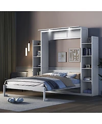 Streamdale Furniture Murphy Bed w/ Shelves and Led Lights