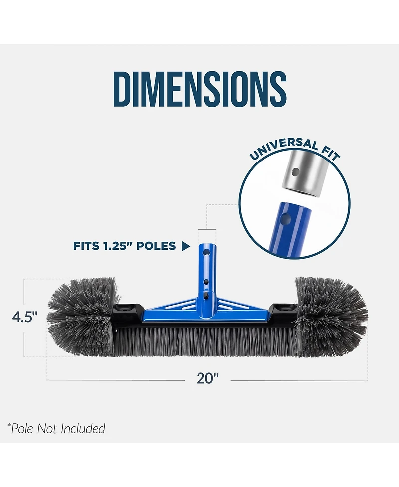 Best Choice Products Heavy-Duty Pool Brush Head with Reinforced Aluminum Bracket - Wall and Floor Cleaner (Head Only)